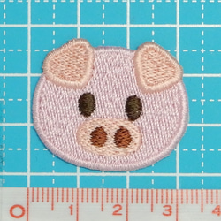 ぶたのワッペン刺繍　［動物シリーズ］　 2枚目の画像