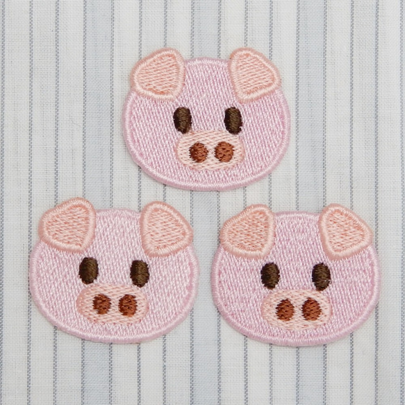 ぶたのワッペン刺繍　［動物シリーズ］　 3枚目の画像