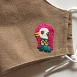 『アマビエ様』ワンポイント刺繍2枚組　マスクにも　コロナウィルスに負けるな！ 4枚目の画像