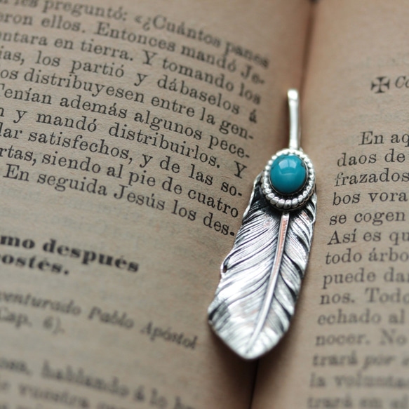 *Pendant top：Silver925 Feather＆Turquoise 1枚目の画像