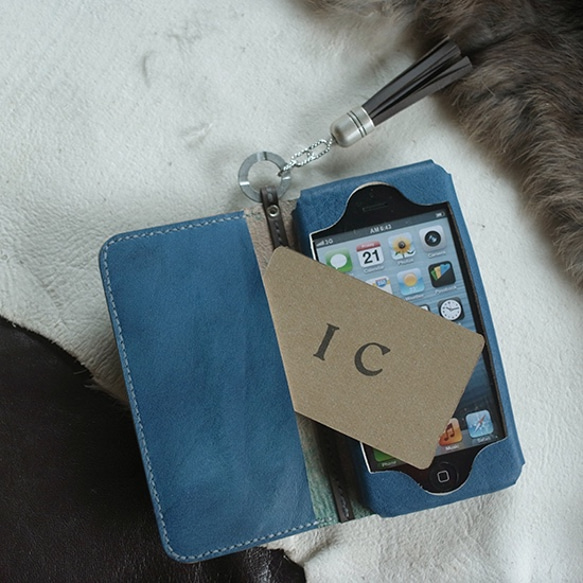 MINUIT iPhone5/5S/SEcase(蓋あり) Blue【受注生産品】 2枚目の画像