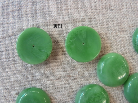 Vintageカボション アップルグリーン(2pcs) 2枚目の画像