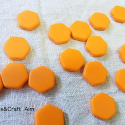 フランス　六角形　オレンジ　(2pcs) 1枚目の画像