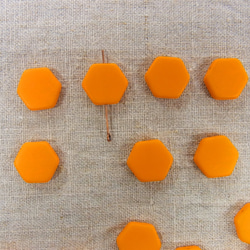 フランス　六角形　オレンジ　(2pcs) 2枚目の画像