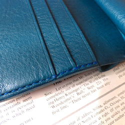 イタリア革の二つ折り財布／ブルー 6枚目の画像