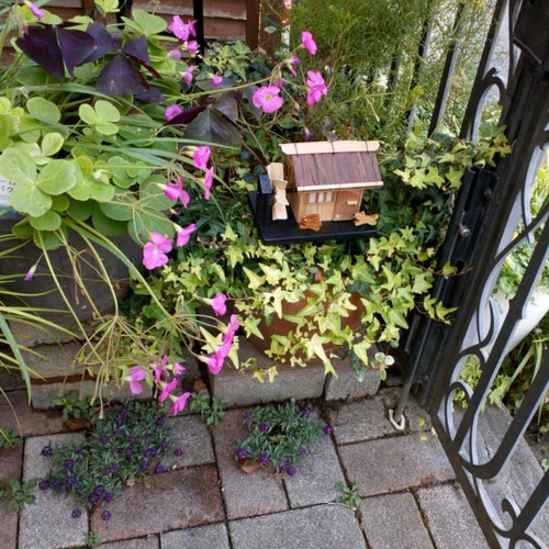 水車木製庭置物和風庭園