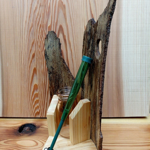 花瓶 樹皮製 2階建て 小窓付き 二輪挿し 一輪挿し・花瓶・花器
