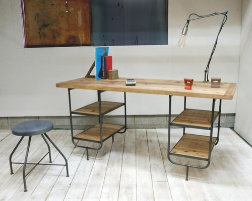 mixt model □1500×580×710 アイアン古材デスク-2□ type1 机・デスク