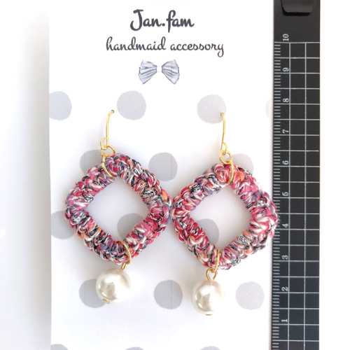 じゃむ様 リクエスト 5点 まとめ商品フープイヤリング 19》ニットリング＊スクエアピアス/イヤリング ピアス（フープ