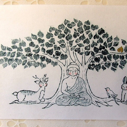 銅版画 ブッダの森 版画 文鳥 通販 11687744｜Creema(クリーマ)