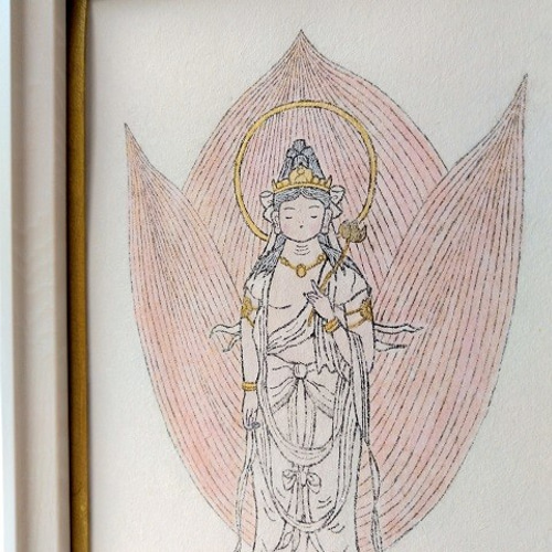 銅版画 聖観音菩薩 wh01 版画 文鳥 通販 11931525|Creema(クリーマ) 銅版画 聖観音菩薩 wh01 版画 文鳥 通販 11931525|Creema(クリーマ)