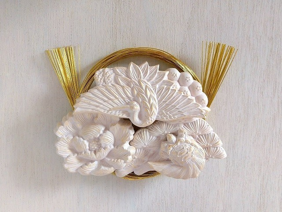 新品正規品  受注製作】和のかたち 壁飾り 鶴亀 タペストリー・壁掛け 文鳥 和装・和小物