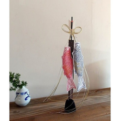 【五月人形】鯉のぼり　木版手染め　卓上飾り 5枚目の画像