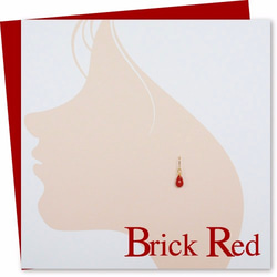 ブリックレッド／赤煉瓦色　フックピアス＊ドロップ型チェコビーズ　BR2109G 2枚目の画像
