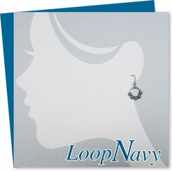 ループビーズ紺NavyフックピアスNV1908LP 2枚目の画像