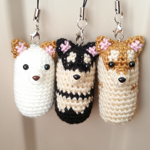 柴犬】編みぐるみストラップ あみぐるみ C☆D 通販 5255898｜Creema