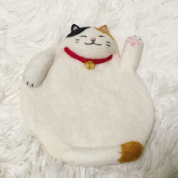 （カスタマイズ可能）Fat Three Coaster Fat Fortune Sanhua Cat Wool Felt Coa 1枚目の画像