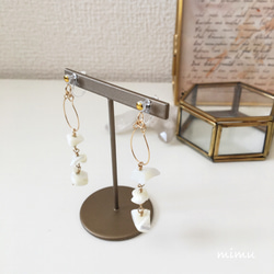 14kgf マザーオブパール×hoop earring 2枚目の画像