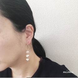 14kgf マザーオブパール×hoop earring 3枚目の画像