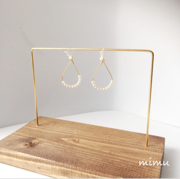 上品で可愛いpearl hoop earring[ノンホールピアス・ピアス] 2枚目の画像