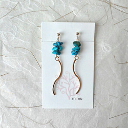 (再販)揺れるturquoise twist wave earring[ピアス] 1枚目の画像