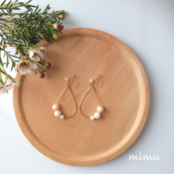 Mermaid ☆ pearl × drop hoop earring[ノンホールピアス・ピアス] 1枚目の画像