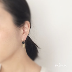 black×gold clear earring[ノンホールピアス・ピアス] 3枚目の画像