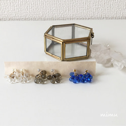 鮮やかなブルー☆チェコガラスつぶつぶイヤリング [ノンホールピアス･ピアス] 5枚目の画像