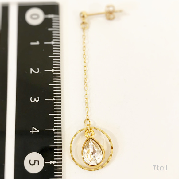 〔7to1〕drop swarovski  ring pierce 2枚目の画像