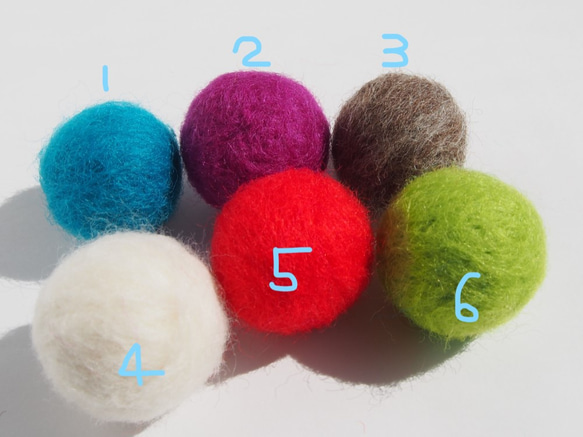 羊毛キット　羊毛フェルト　ボール　オーナメント　6個　工作 3枚目の画像