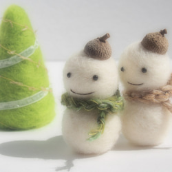 【オーダー受付用】羊毛フェルト 雪だるまストラップ 羊毛フェルトスノーマンストラップ 羊毛フェルト作家もふだもふお