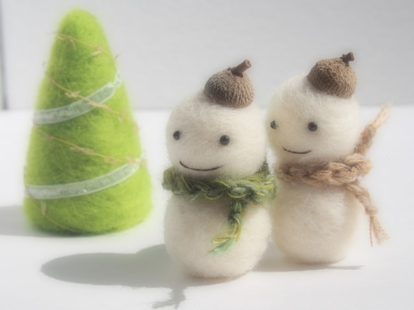 キット】羊毛フェルト ゆきだるま （ツリーはオプションにて選べます