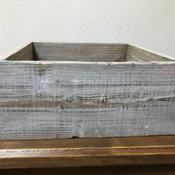 ニューボーンフォト 撮影用雑貨 箱 木箱 正方形　古材タイプ 6枚目の画像