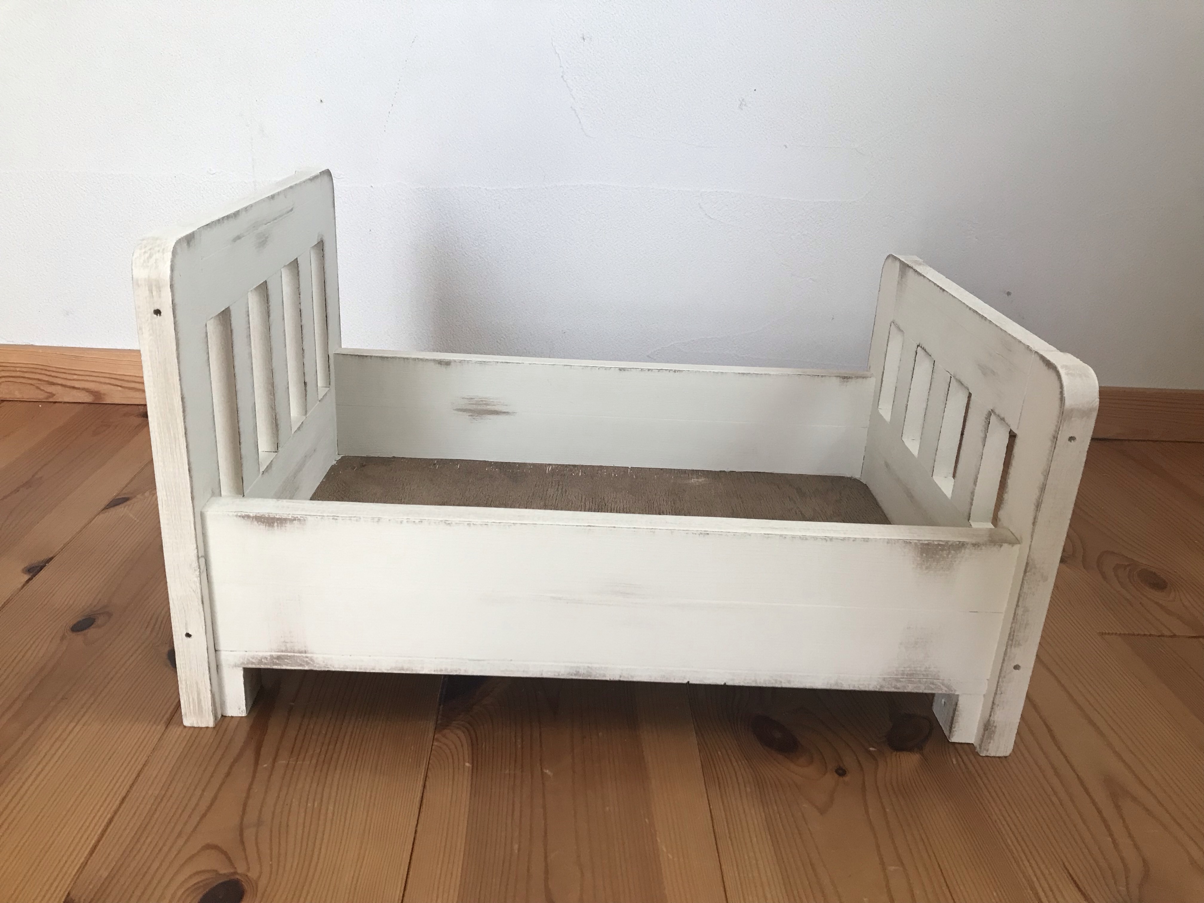 ニューボーンフォト   撮影用雑貨   木箱   ベッド   アンティーク風   縦40cm（内寸）タイプ