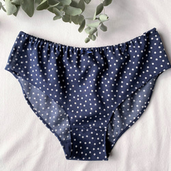 「ふわりショーツ」Navy dot 2枚目の画像