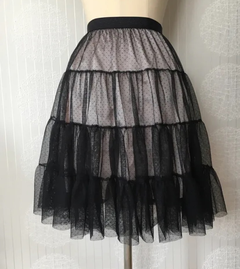 tulle skirt「dots」【black】