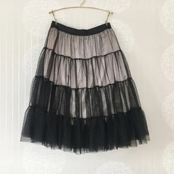 tulle skirt「dots」【black】 3枚目の画像