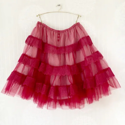 tulle skirt 「arabesque」【Berry pink】 2枚目の画像
