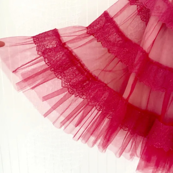 tulle skirt 「arabesque」【Berry pink】 4枚目の画像