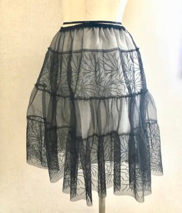 tulle skirt「ice」【black】 2枚目の画像