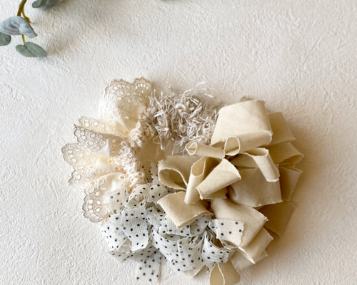 春風のシュシュ、エクリュ✖️ドット シュシュ saorimatsuuratulle