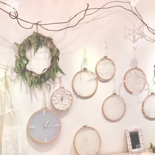 レースの壁飾り(ふわふわチュール)20.5cmー新築祝い 引越し祝い 結婚