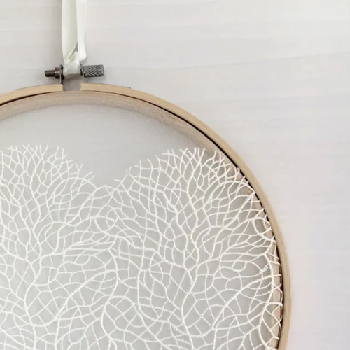 レースの壁飾り(白の珊瑚)23cmー新築祝い 引越し祝い 結婚祝いにもー