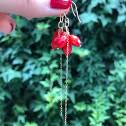 red coral long chain pierce -14kgf- 2枚目の画像