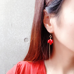 red coral long chain pierce -14kgf- 3枚目の画像