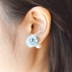 媽媽珍珠耳環：藍色 第1張的照片