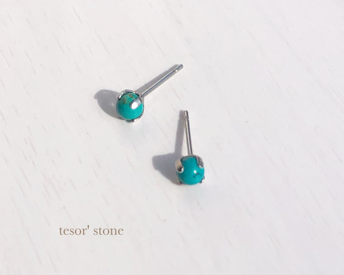 ターコイズ　純プラチナ　 アメリカンピアス 美品 ピアス 両耳 レディース ターコイズ トルコ石 pt900 プラチナ
