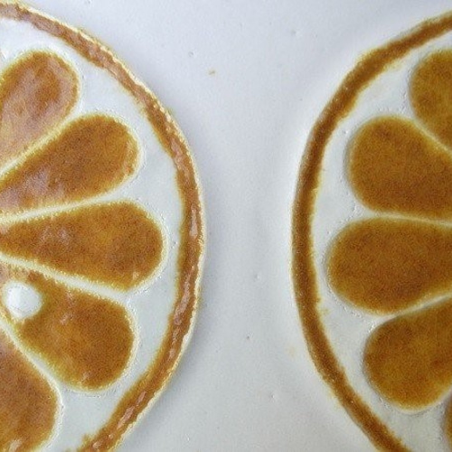 ガラス絵皿 四角 オレンジ 中皿 tomocoubou 通販 7261052｜Creema