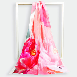 艷露凝香-時尚藝術精品蠶絲絲巾 第2張的照片