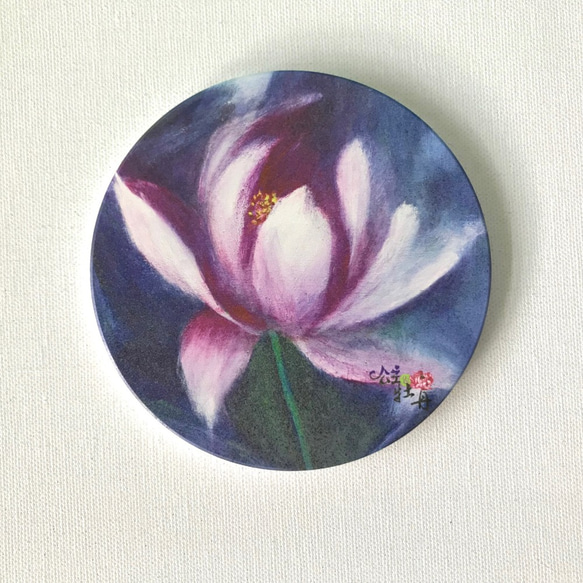 陶瓷吸水杯墊(紫蓮花) 第1張的照片